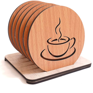 Vaisselle et ustensiles de cuisine sous-verres hôtel restaurant noyer fait à la main en bois boisson thé sous-verre en bois naturel sous-verres en bois - Product Image 6