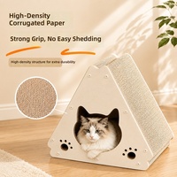Grand grattoir et lit pour chat en bois, design triangulaire vertical, durable, sans déchets, style épuré, tendance, dropshipping