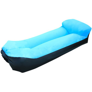 <b>Inflatable</b> <b>Sofa</b> Bed Portable Outdoor Camping Air Mattress Lazy Foldable Design With Pillow Headrest Green Pink Orange Blue - Product Image 2
