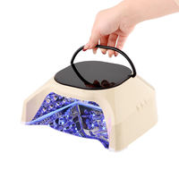Nouvelle Lampe UV 86W pour Ongles, Rechargeable, Base Miroir, Plaque Réfléchissante, Portable, pour Salon et Domicile, Petite Lampe à Gel Beige