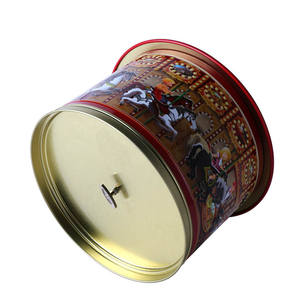 식품 등급 맞춤 인쇄 회전식 선물 틴 박스 음악 금속 틴 박스 쿠키 캔디 초콜릿 포장용 - Product Image 5