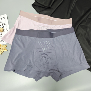 Customize Logo <b>Black</b> Blue Men's Boxer Brief Underwear Breathable Men's <b>Trunks</b> Bio-based temperature-regulating fabric Short - Product Image 2