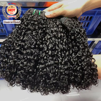 Extensión de Cabello Humano Vietnamita Crudo Super Double Drawn Rizado Pixie Destacado en Tono Piano