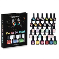Kit de Vernis Gel Œil de Chat Arc-en-ciel 9D Tendance, 6 Pièces, Effet Cristal Brillant, Perles de Verre Magnétiques, Gel UV LED Soak Off, Kit Nail Art, Coffret Cadeau