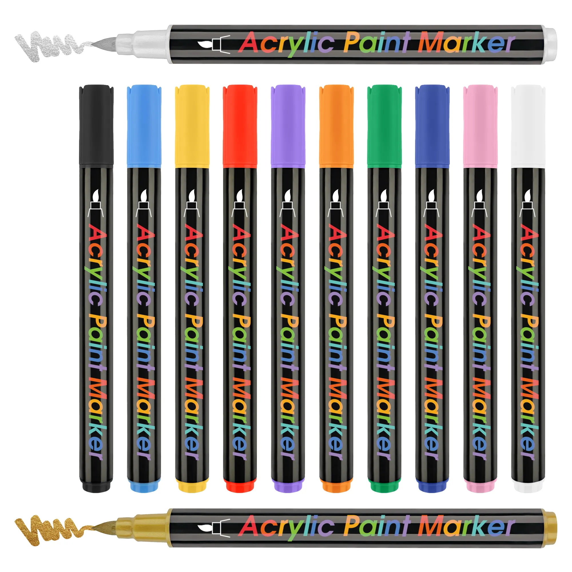 Water-Based Non Toxic For Stone Rock Metal Plastic Painting Acrylic Paint Markers Pen