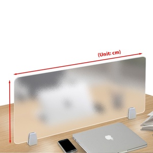 Panel de partición transparente esmerilado moderno, deflector de pantalla de escritorio de <span class=keywords><strong>oficina</strong></span> para escritorio, comedor, sala de estar, tamaño de soporte, Panel de escritorio - Product Image 5