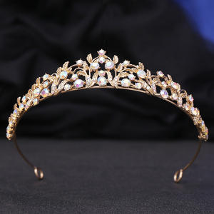 Nuevo barato brillante diamante gema Rhinestone hoja Tiara Boda nupcial corona para accesorios <span class=keywords><strong>de</strong></span> vestir - Product Image 5