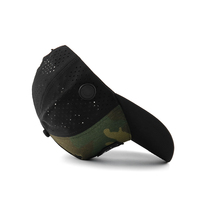 Casquettes de baseball légères et imperméables en tissu Oxford à 5 panneaux, personnalisées en tissu camouflage vert, avec logo en caoutchouc sur la visière, unisexe, ajustables avec fermeture à pression