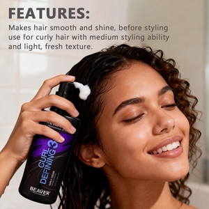 BEAVER Crème Coiffante Hydratante à la Noix de Coco pour <span class=keywords><strong>Cheveux</strong></span> Bouclés, <span class=keywords><strong>Activateur</strong></span> de <span class=keywords><strong>Boucles</strong></span>, Définition des <span class=keywords><strong>Boucles</strong></span> pour Hommes, Marque Privée - Product Image 4