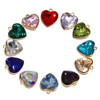 2 stuks 15x13mm liefdeshart legering kristal kwarts hanger ketting voor vrouwen heilige genezing romantisch