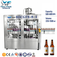 Nouvelle ligne de production automatique de remplissage de bouteilles de bière en verre Peak, machine complète de mise en bouteille en verre pour usine de bière