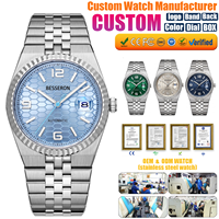 Montre automatique de sport de luxe pour homme OEM, cristal saphir, cadran 40 mm, lunette hybride en céramique, noir et blanc, analogique, Miyota, résistante à l'eau