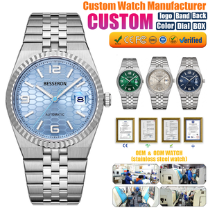 นาฬิกาข้อมือผู้ชายสุดหรู OEM ระบบออโตเมติก หน้าปัดแซฟไฟร์คริสตัล 40 มม. ขอบเซรามิกไฮบริด สีดำขาว ระบบอนาล็อก Miyota กันน้ำ - Product Image 1