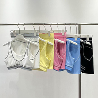 Ensemble de sport 2 pièces personnalisé pour femme : tenue de fitness, yoga et entraînement avec LOGO, short respirant
