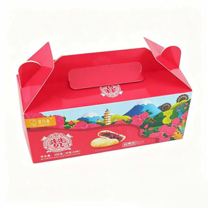 Boîtes d'emballage pour pâtisserie au design ethnique traditionnel personnalisé, fabrication directe, recyclables, de qualité alimentaire, boîte cadeau pour boulangerie avec poigné<span class=keywords><strong>e</strong></span> - Product Image 3