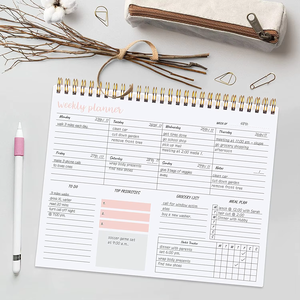 Cuaderno de planificadores en espiral sin fecha personalizado, planificador semanal de comidas, lista de comestibles con rastreador de hábitos para hacer - Product Image 4