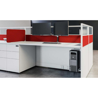 Grande Poste de Travail Modulaire Entièrement Fermé en Bois pour Centre d'Appels, avec Panneaux à Cadre en Aluminium, Garantie 5 Ans, pour 6 Personnes