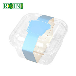 Tazas de pudín transparentes personalizadas de 380Ml con tapas cajas de plástico helado pudín postre tiramisú taza de yogur