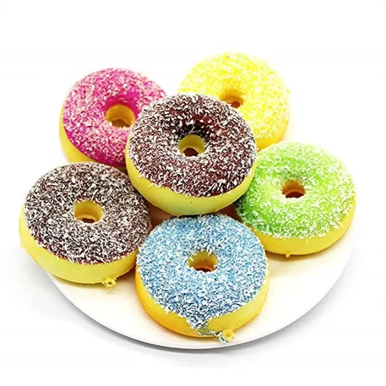 Squishy Pack PU duftend langsam steigend Donut Squishy Spielzeug weich mit Creme pädagogische Donut Squishy Spielzeug für Kinder