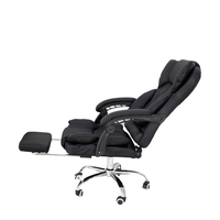 Chaise de bureau exécutive noire moderne, ergonomique, en cuir PU, design racing, multifonctionnelle, réglable en hauteur, personnalisation possible