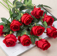 Bouquet de mariée en soie artificielle réaliste de 50 cm, rose blanche, pour la décoration de la maison et de mariage, Saint-Valentin et Thanksgiving