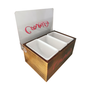 Plateau à condiments en bois, porte-condiments avec compartiment à glace - Product Image 4