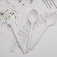 Ensemble de couverts compostables CPLA les plus vendus, vente en gros, personnalisables, fourchettes, cuillères, couteaux compostables en vrac