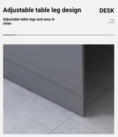 Table de bureau en mélamine avec bordure décorative en forme de croix, pour 4 personnes, avec compartiment de rangement intégré et armoire verrouillable pour le bureau du personnel