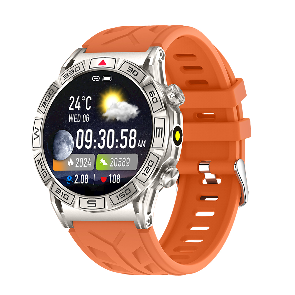 2026 KC80 Men Outdoor Relojes Smartwatch Flashlight 1ATM Waterproof BT Call Blood Oxygen Heart Rate Sport Amoled Smart Watch