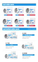 KELLYSHUN Vente en gros de pâte à souder au plomb de qualité supérieure avec alliage Sn/Pb et granulométrie de 15-30 µm pour l'électronique SMD/SMT
