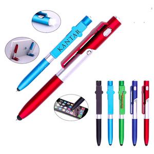 Plastik çok fonksiyonlu Stylus tükenmez kalem el feneri ile cep telefonu tutucu kalem promosyon hediyeler <span class=keywords><strong>1000</strong></span> - Product Image 2