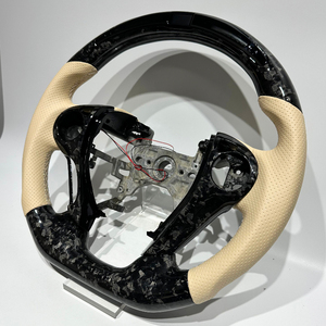Piezas de <span class=keywords><strong>Tuning</strong></span> para Automóviles, Volante de Coche de Fibra de Carbono Genuina con Cuero Perforado y Velocímetro LED, Apto para la 9ª Generación de Odyssey - Product Image 1