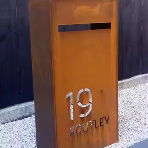 Modern Vintage Free Standing Steel <b>Mailbox</b> Durable Waterproof Outdoor Garden Design with Secure Lock for Home - Product Image 1