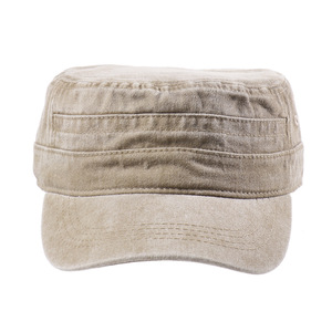 Wholesale New Korean Style Vintage Washed Cotton Cap Custom Logo <b>Flat</b> Top <b>Hat</b> Retro Unisex Adjustable Cadet Cap for Streetwear - Product Image 3
