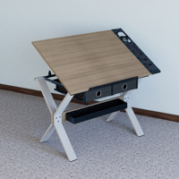Mesa de Dibujo Industrial de Metal con Patas Elevables, Estilo Moderno, Práctica y Artística, Marca Kidomena