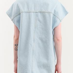 Chaleco Vaquero Vintage de Alta Calidad para Mujer, Estilo Urbano, Sin Mangas, Holgado, Camisa Vaquera para Dama - Product Image 4