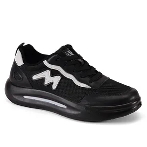 Zapatillas de monopatín informales superiores de malla de moda para hombres, zapatillas deportivas cómodas con plataforma para caminar