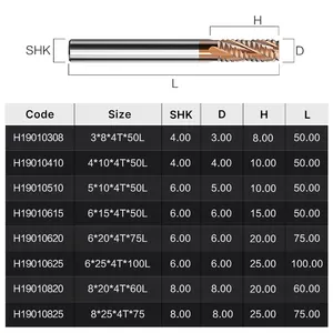 HUHAO HRC55 fresa en espiral de cuatro flautas fresa de extremo de metal de acero de tungsteno herramientas de enrutador de carburo cnc