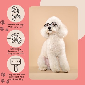 2024 nouveau professionnel toilettage <span class=keywords><strong>Slicker</strong></span> brosse produits de toilettage pour animaux de compagnie en bois brosse pour animaux de compagnie confort peinture <span class=keywords><strong>Slicker</strong></span> brosse pour chiens - Product Image 4