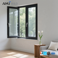 Fenêtres et portes en aluminium noir modernes CSA avec moustiquaire pliante et verre trempé pour appartement