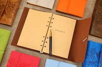 Carnet de voyage vintage en cuir à couverture souple, papier intérieur kraft vierge, A7, A6, A5, taille d'usine, vente en gros