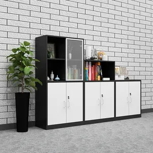 Glosen — meuble de rangement à deux portes et mi-hauteur, armoire de rangement des fichiers à combinaison basse moyenne et haute, meubles de bureau en planche MDF