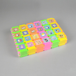 Bloques de construcción educativos para niños Sufatoy, rompecabezas entrelazados de 80 piezas para aprendizaje temprano, juguetes de clasificación de frutas del alfabeto - Product Image 1