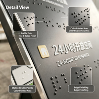 Panneau de signalisation et de cartographie en braille en acier inoxydable, finition peinte au pistolet et cuite au four, taille personnalisable, modèle 005, multi-usage - XiaoYao