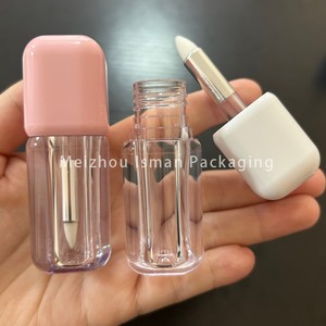 ISMAN Tube carré 4ml pour <span class=keywords><strong>gloss</strong></span> à lèvres avec grand pinceau applicateur en aluminium, tube vide rose, logo personnalisé blanc, pour huile à lèvres, fond de teint et correcteur - Product Image 4