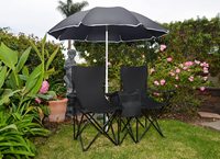 Nouveau style chaise pliante pique-nique double siège avec parapluie Table Camping causeuse chaise