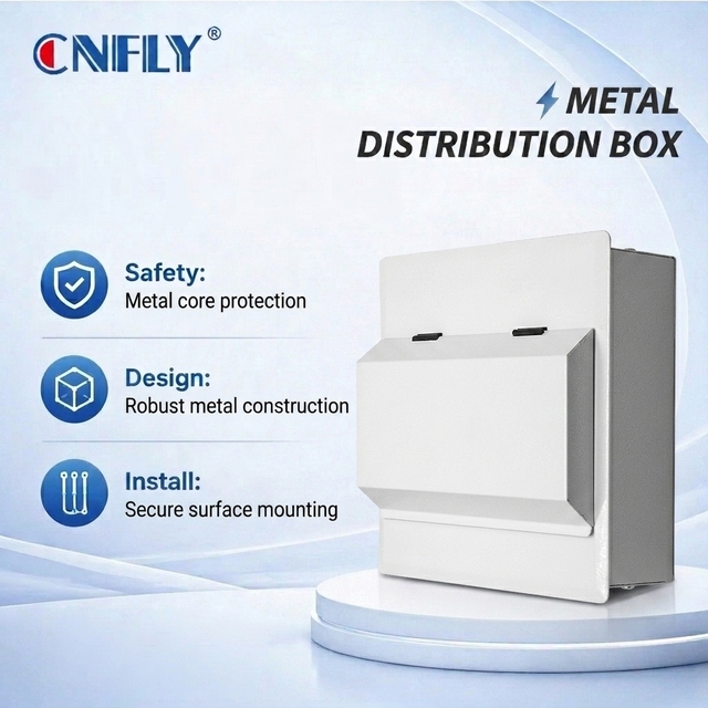 6 WAY 100A Main Switch CONSUMER UNIT Electric Distributor Steel Enclosure Board DB MCB Distribution Panel Distribution Box Metal