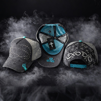 Casquettes Exodo 14 14 en gros, casquettes G5 personnalisées avec logo brodé 3D, casquettes de baseball en daim à 5 panneaux doublées satin avec strass