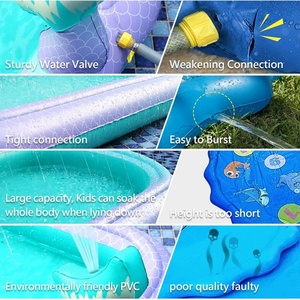 สระน้ำเป่าลม PVC รูปนางเงือก ขนาด 68*44*23.6 นิ้ว สำหรับเด็ก เล่นน้ำหน้าร้อน ของเล่นสระน้ำขนาดใหญ่กลางแจ้ง - Product Image 4