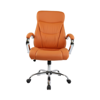 Chaise de bureau de direction réglable en cuir PU Big Boss, chaise de travail pivotante moderne avec structure en fer et aluminium pour bureau à domicile